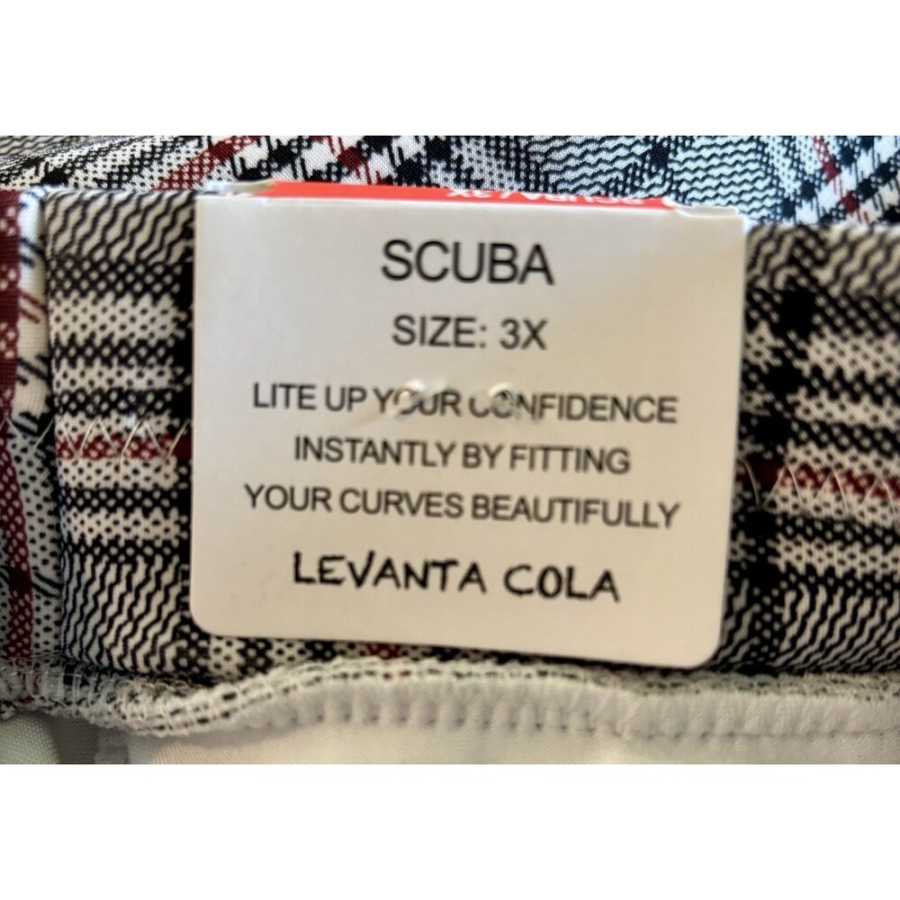 Maze Collection Levanta Cola Scuba Gray Black Plaid Slimming Pants Women 3X NWT - Picture 9 of 12
